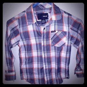 Boys Hurley plaid button up long sleeve